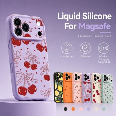 For iPhone 16 17 Pro Max 15 14 13 MagSafe Sweet Heart Liquid Silicone Gel Cover