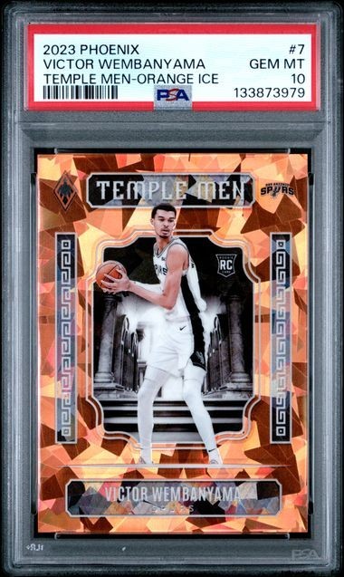 2023-24 Phoenix Victor Wembanyama Rookie /249 Orange Temple of Men PSA 10