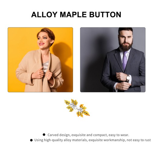 8 par Klamra stopowa Klamra w kształcie klonu Vintage Kołnierz Guzik Kostium Przycisk - Zdjęcie 5 z 12