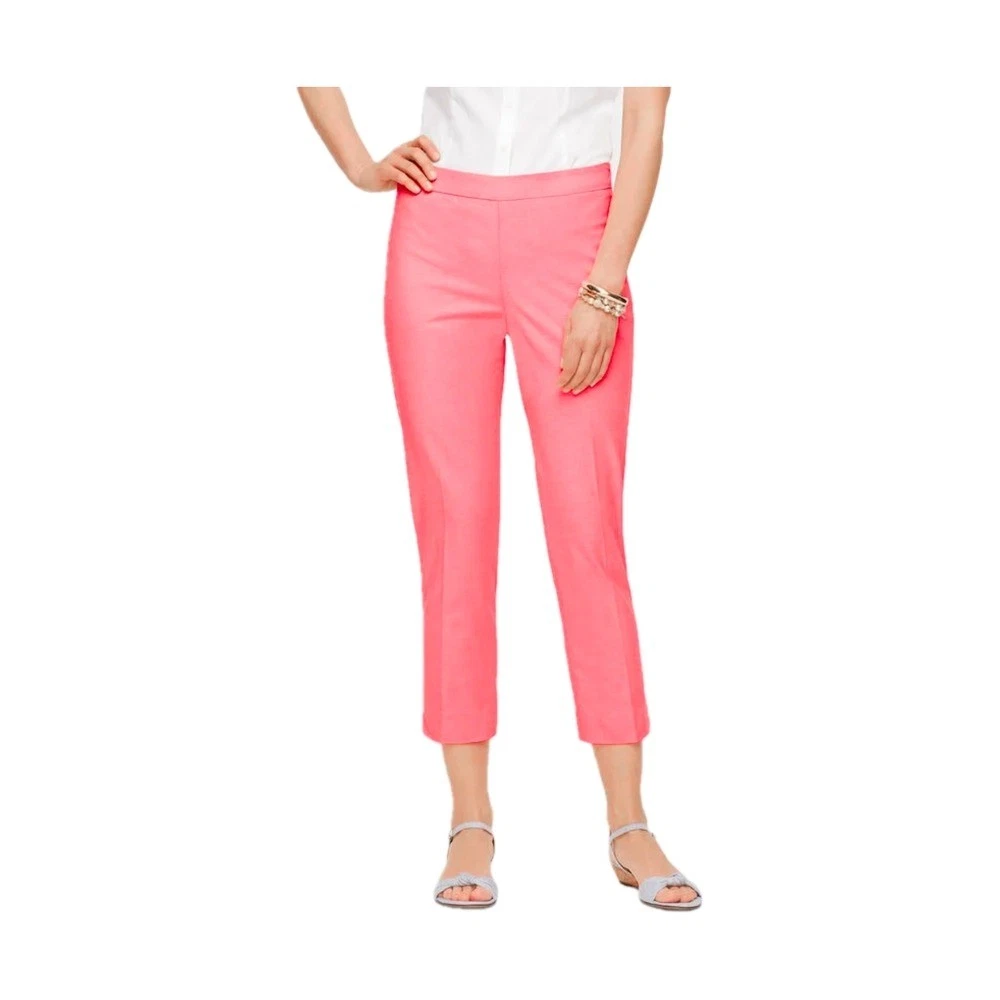Talbots Chatham Crop Pants Women's Size 8 Coral Pink Flat Front Classic Fit