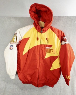 Vtg Logo Athletic Kansas City Chiefs NFL Pro Line Puffer Jacket Shark Tooth Sz L