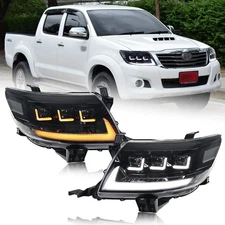 LED Front Headlight DRL Sequential Turn Signals For Toyota Hilux Vigo 2012-2014