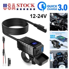 QC 3.0 Motorcycle Dual USB Phone GPS Super Fast Charger Adapter Waterproof 66W
