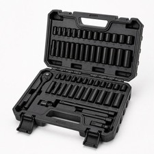 55Pcs 1/4" Drive Impact Socket Set – SAE (5/32"-9/16") & Metric (4-15mm) Sockets