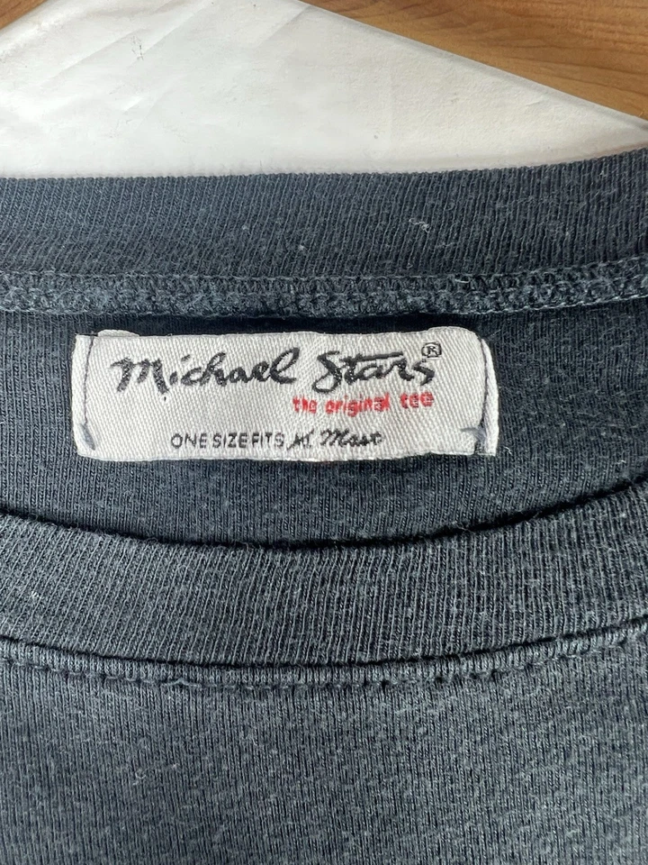 Camiseta para mujer Michael Stars OS talla única negra manga corta Y2K Foto 4 de 4