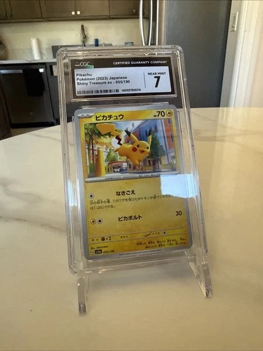 CGC 7 Pokemon TCG Pikachu  Japanese Shiny Treasures Ex 055/190 Ships Fast