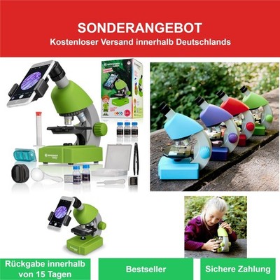 Bresser Junior Mikroskop 40x-640x mit LED und Zubehör, ab 8 Jahre