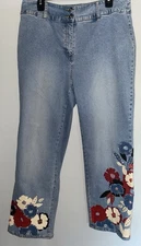 I.N.C.Jeans,Embroidered,Floral, Painted Pathchwork-14W Concepts