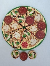 Melissa  Doug Wooden Magnetic Pizza Set w/ Slices  Toppings, Multicolor