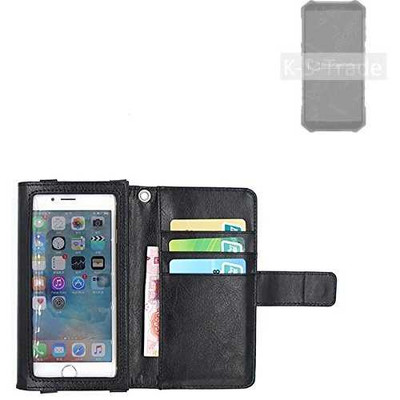 Wallet Case Schutz Hülle für Ulefone Armor X9 Pro schwarz Display Schutz Folie