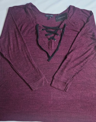 Lane Bryant Womens Top 26 28 3/4 Sleeve Purple - Picture 1 of 6