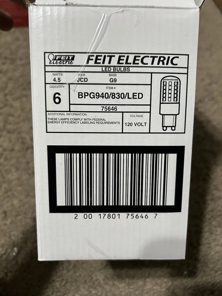 6 Pack Feit Electric 40-Watt Equivalent T4 Dimmable G9 LED Bulb Warm White 3000K - Image 4 of 4