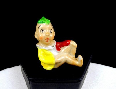 Japan Acme Ceramic Big Eyes Seated Vintage Pixie Elves 2'' Figurine 1940