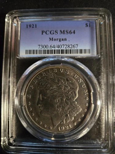 1921 Morgan Silver Dollar $1 -PCGS MS64