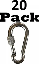 20 Pack - 2 3/8 Sleep E Z Snap Hook Spring Clips Carabiner Trapping Supplies