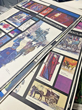 Set Of 7 1960s GPO Old School Posters History Of Mail Transport, Michael Heslop