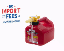 No-Spill 1.25 Gallon Gasoline Gas Can Fuel Container Push Button Auto Stop Red