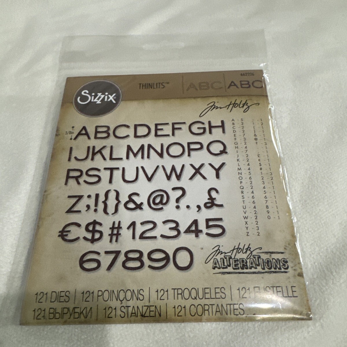 Sizzix Thinlits Cutting Die Stencil Emboss ALPHANUMERIC, THIN