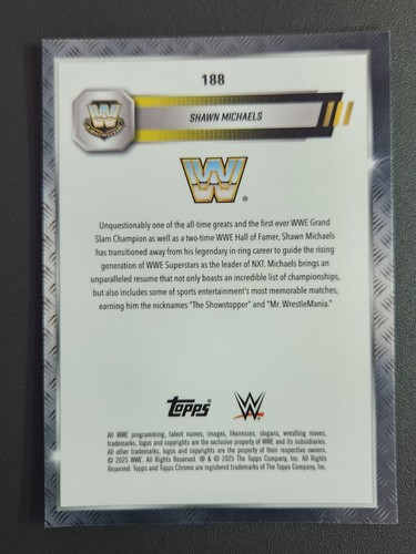2025 Topps Chrome WWE #188 SHAWN MICHAELS X-FRACTOR - Picture 2 of 2