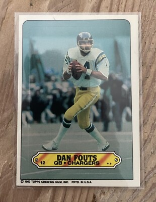 1983 Topps Football Sticker #12 Dan Fouts - San Diego Chargers | eBay