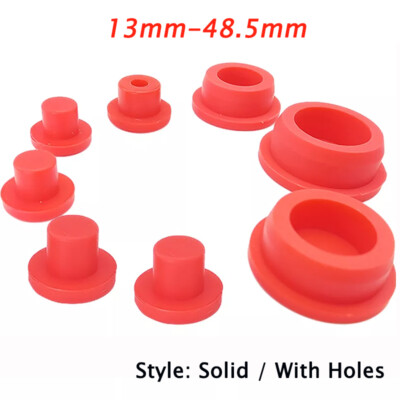 Red Round Solid/With Hole Silicone Seal Hole Plugs Blanking End Caps 13mm~48.5mm