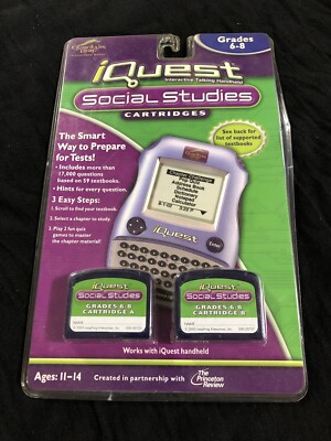 Quantum Leap Leap Frog IQuest Social Studies 2 Cartridge Package Grades 6-8 NEW