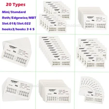 20X AZDENT Ortho Dental Brackets Mini/Standard Roth/MBT.018/022 Hooks 3/3-4-5