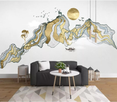 3D Goldene Textur Sonne ZHUC3611 Tapete Wandbild Fototapete Abnehmbarer Ann