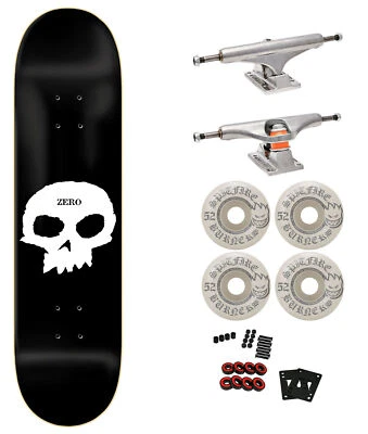 Zero Premium Skateboard with Indy Trucks, Spitfire Wheels Single Skull