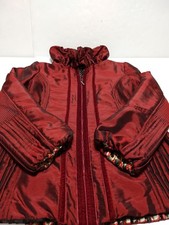 Lindi Womens Xl Reversible Jacket Coat Multicolor Black Burgundy