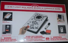 3 in 1 Light Up LED box memo board & cornhole game 