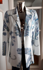 Nwt Versatile Chic N&willow White & Navy Long Cotton Jacket Size L