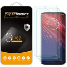 [3-Pack] Supershieldz Tempered Glass Screen Protector for Motorola Moto Z4