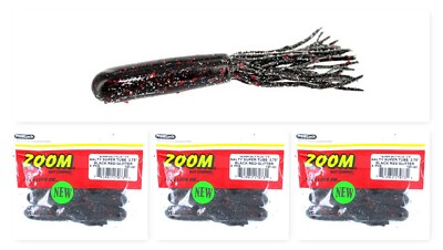 (3) Unopened Pack Bag Zoom 3 3/4'' Salty Super Tube Black Red Glitter 120-001 New