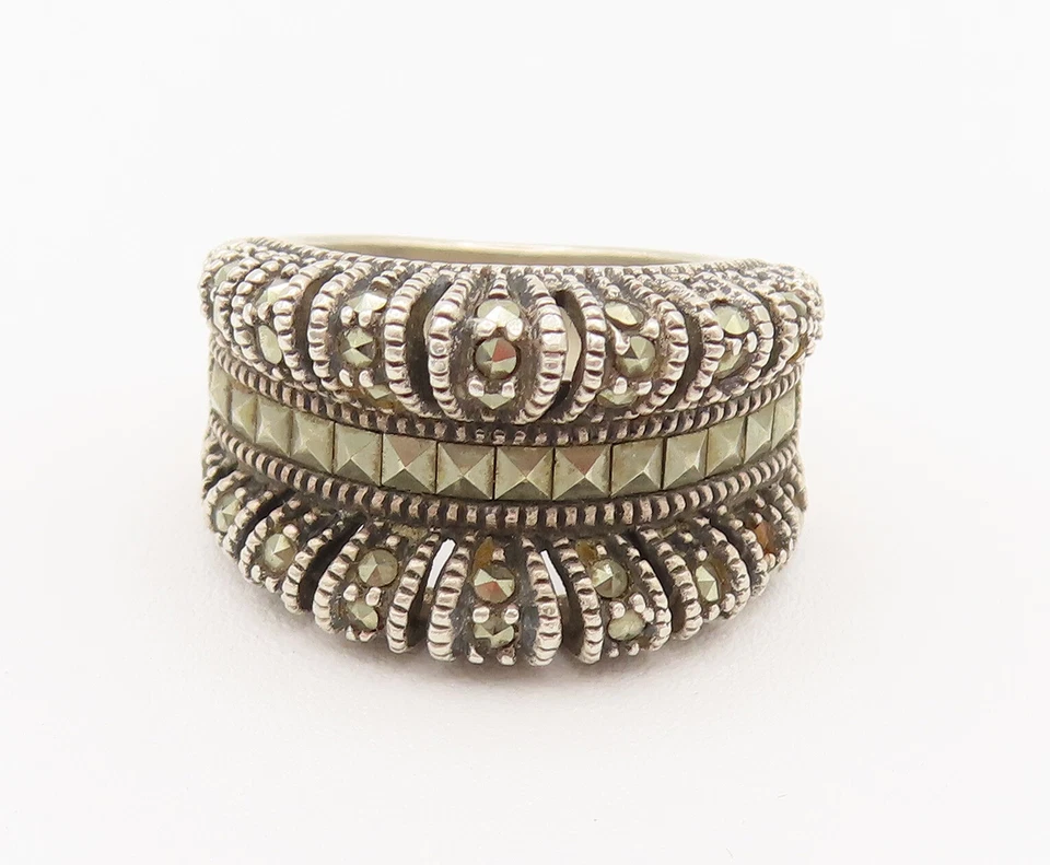 Винтажное модное кольцо JUDITH JACK из серебра 925 пробы с марказитом ар-деко размер 6 RG26211 - Изображение 2 из 4