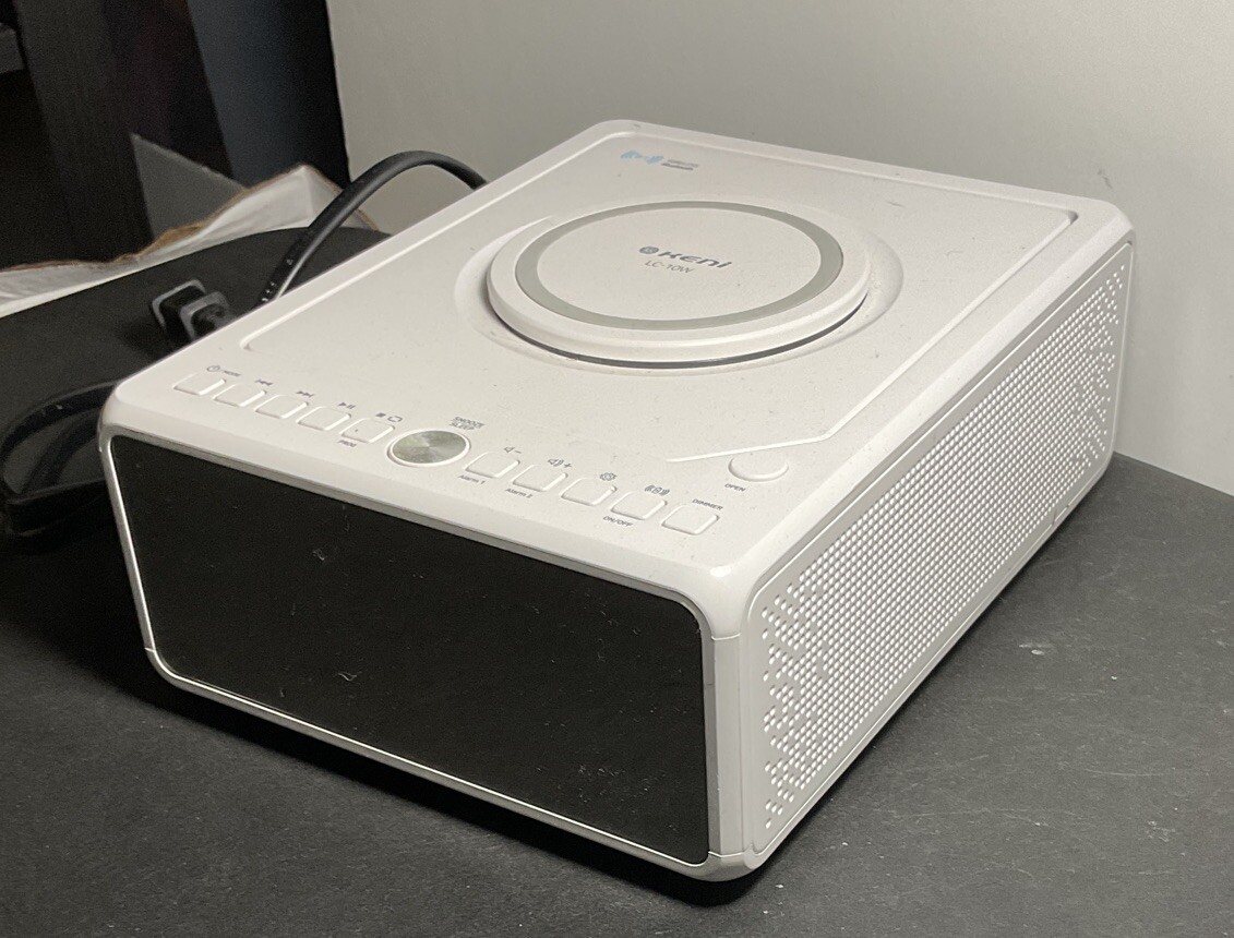 Keni CD Player Boombox Alarm Clock Radio Bluetooth, Wireless Control No