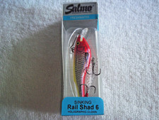 LOT OF-3-SALMO RAIL SHAD 6 SINKING 2-2/8" & 1/2OZ QRB040 HOLOGRAPHIC CLOWN COLOR