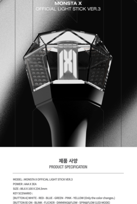 MONSTA X Official Light Stick Ver.3 I.M SHOWNU HYUNGWON MINHYUK