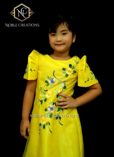 KIDS FILIPINIANA DRESS Handpainted 