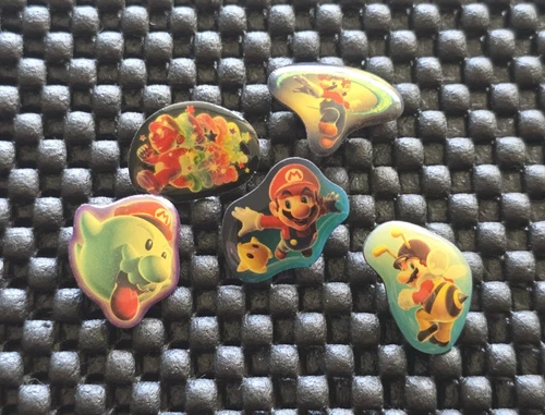Vintage Nintendo Super Mario Galaxy Pin Badge 5 OF 8 SET Rare Promo WII NES