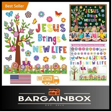 Jesus Brings New Life - 60 Piece Spring Bulletin Board Set for Home and School