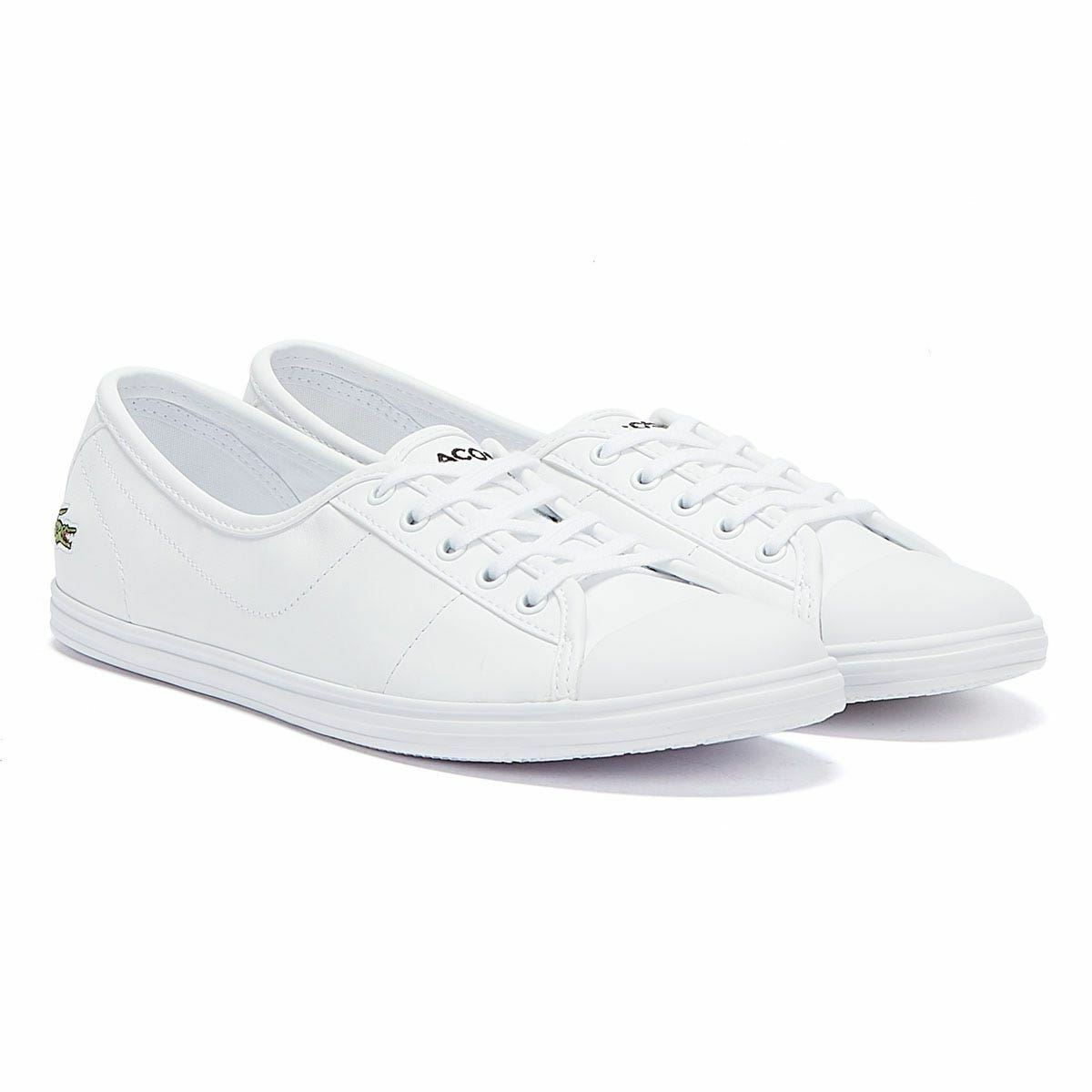 Lacoste Ziane Bl 1 White Leather Womens Trainers, 3 UK