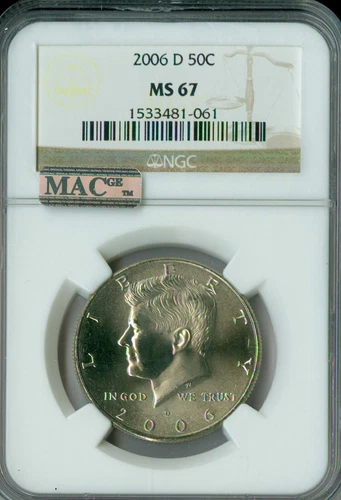 2006 D KENNEDY HALF DOLLAR NGC MS67 PQ 2ND FINEST BUSINESS STRIKE MAC SPOTLESS *