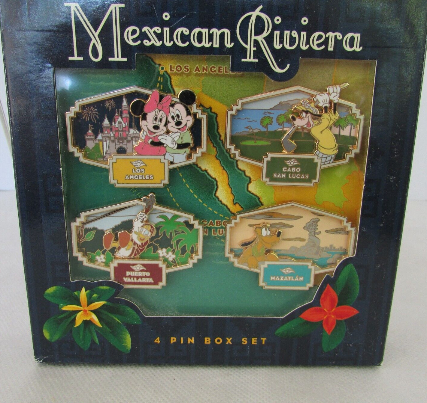 Disney Cruise Line 2008 Summer Mexican Riviera 4 Pin Boxed Set DCL