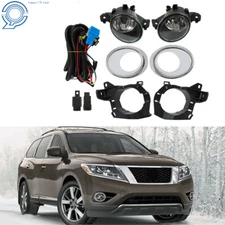 Fog Light Kit For 2013-2016 Nissan Pathfinder Chrome Right+Left W/ Bezel+Switch