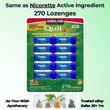 270ct Compare to Nicorette Nicotine Lozenges 4mg Mint Exp 08/26 Quit Smoking Aid