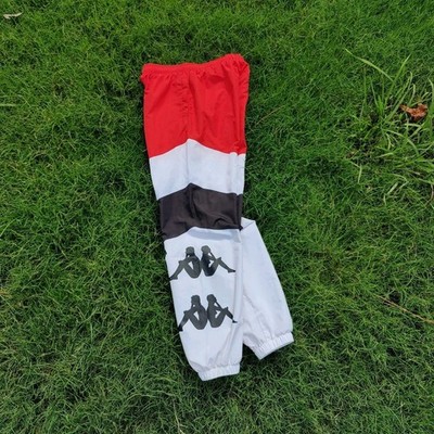 Kappa Men s Colorblock Track Pants Red/White/Black Pull On Elastic Waist M