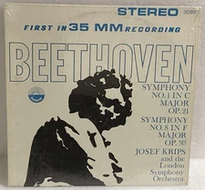 Beethoven Symphonies No. 1 & 8 – Josef Krips London Symphony LP Everest 3089  