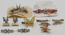 Vintage Butterfly Hair Clips Barrettes Lot Of 10 Mixed Metals