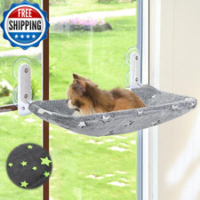 Cat Window Perch, Glow in the Dark Cordless Foldable Pet Hammock Bed for Window